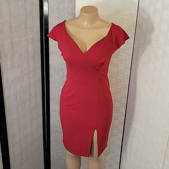 BRAND NEW ALEXA B NITES V-NECKLINE BODYCON SHEATH DRESS - Picture 13 of 15
